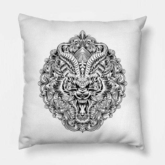 Tiger x Dragon Pillow by Febru Danar Surya