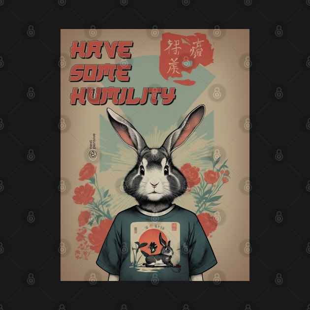 Have Some Humility - Japanese Retro Bunny by nextpensive