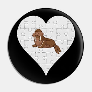 Jigsaw  Sea Lion Heart Design - Fish Sea Lion Pin