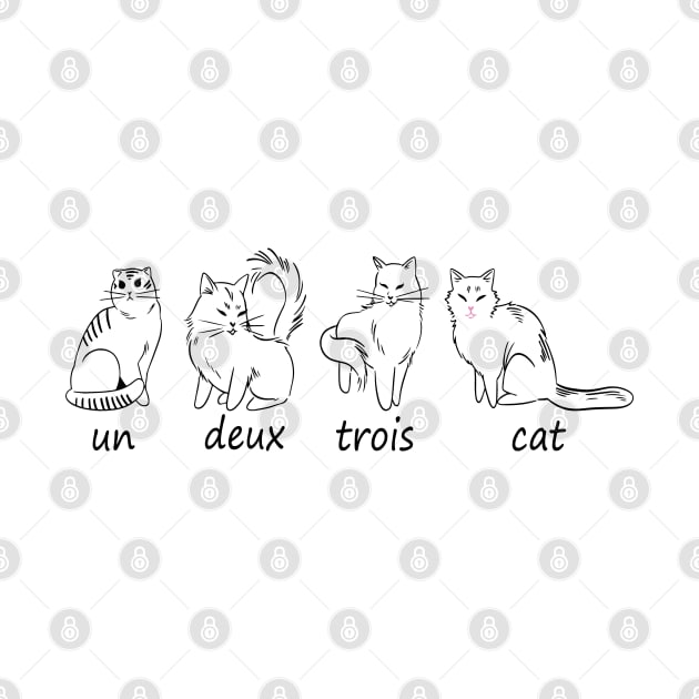 Cute Un Deux Trois Cat Funny French Cat Lover by Estrytee