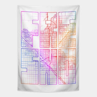 Fresno, USA City Map Typography - Colorful Tapestry