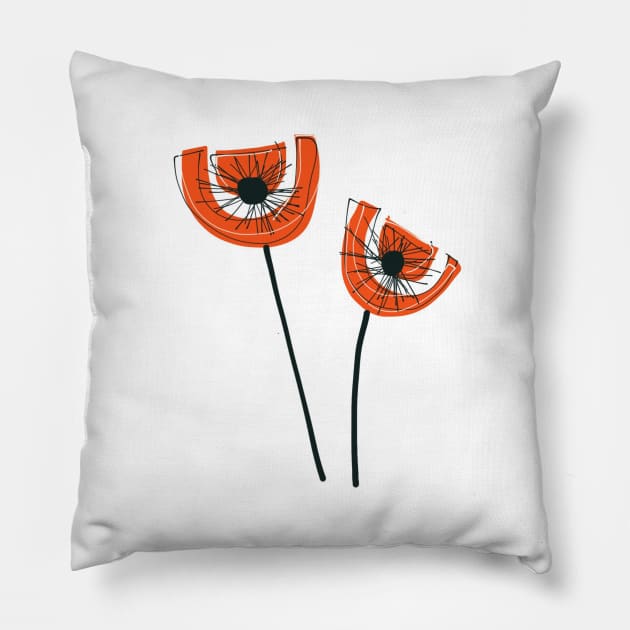 Post modern flowers Pillow by Jonesyinc