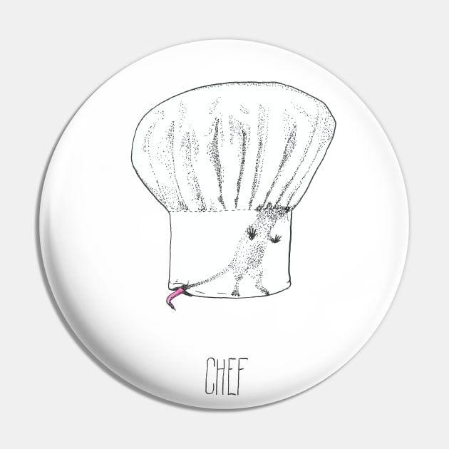 Chef's Hat with rat Pin by Créa'RiBo