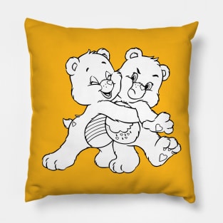 twin bears hugging Pillow