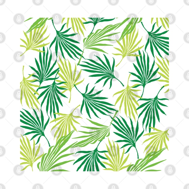 Jungle Palm Fronds In White by FruitflyPie