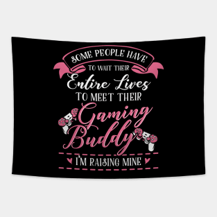 Gaming Mom and Baby Matching T-shirts Gift Tapestry