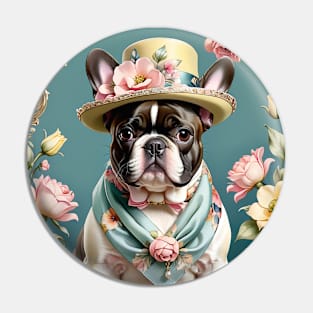 French Bulldog in a Hat Pin