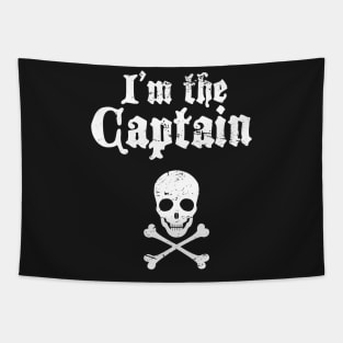 "I'm The Captain" – Skull & Crossbones Pirate Boat Captain Tapestry