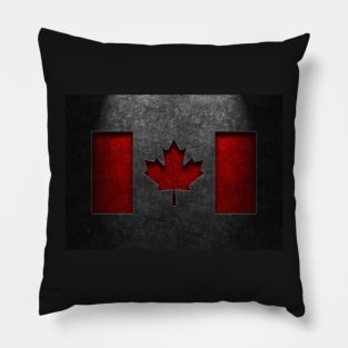 Canadian Flag Stone Texture Pillow