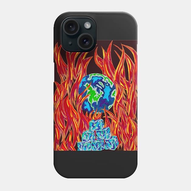 Fire and Ice in the World Phone Case by Keatos