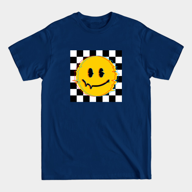 Discover 70s Vintage Smiley Glitch - Smiley Face - T-Shirt