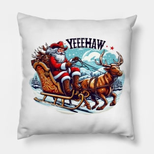 texas christmas santa cowboy Pillow