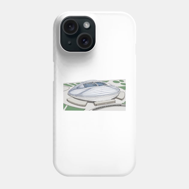 Sketching Stadium in Qatar Phone Case by Roza@Artpage