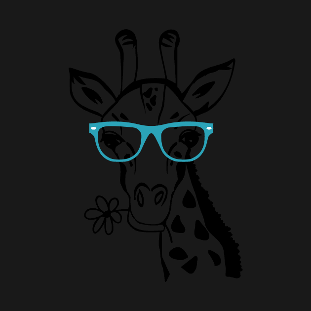 Giraffe Spirit Animal Trendy Funny Face With Glasses In Zoo by mangobanana