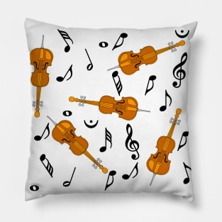 Cello Black Music Notes Pillow