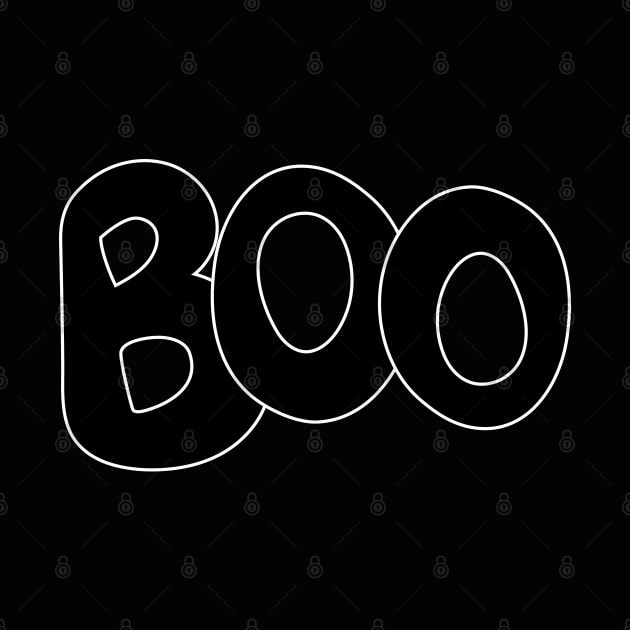 BOO text art in black bubble letters by Angel Dawn Design