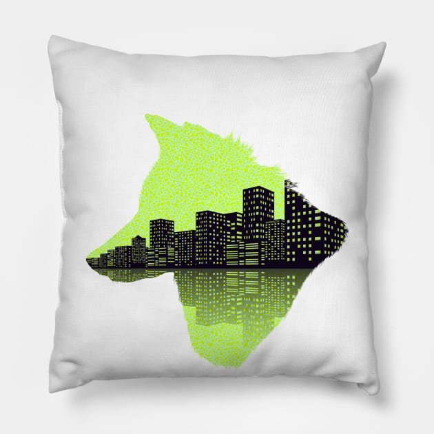 Wolverine Skyscraper Pillow by PuffinsZ Studio