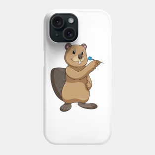 Beaver at Darts with Dart Phone Case