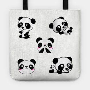 Cute And Playful Panda Sticker Pack Tote