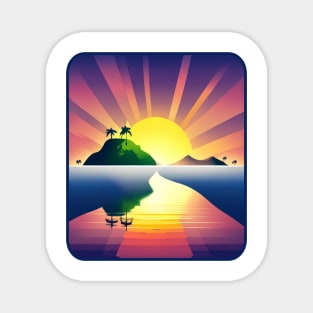 Tropical Island Sunrise - Tropical Vibes Magnet