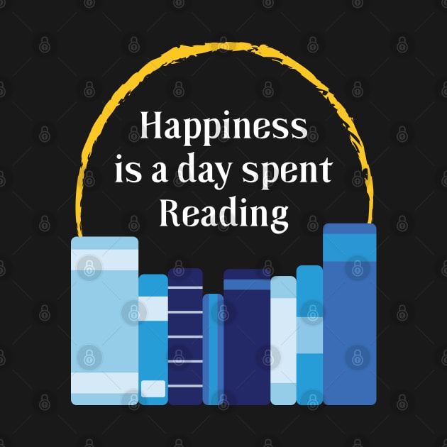 Happiness is a Day Spent Reading | Blue | Black by Wintre2