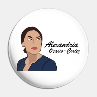 Alexandria Ocasio-Cortez - Cartoon Art Pin