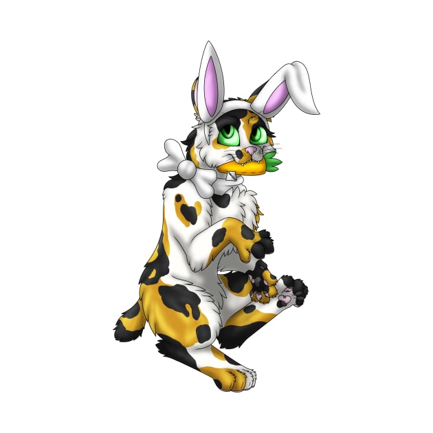 Bobtail BunnyCat: Calico (White) by spyroid101