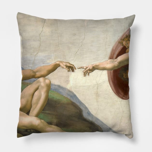 Creation Of Adam By Michelangelo Pillow by warishellstore