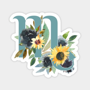 Scorpio Horoscope Zodiac Blue Sunflower Design Magnet