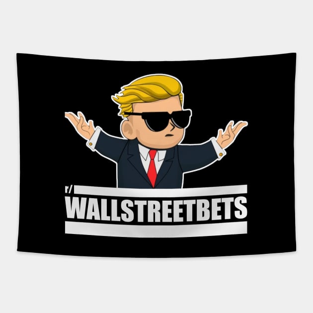 Reddit Wallstreetbets Stonks - Diamond Hands - Tendies To The Moon Tapestry by Tesla