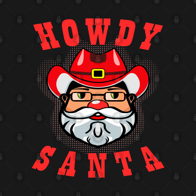 Xmas Santa Claus Cartoon Red Cowboy Hat by JaussZ