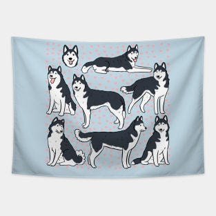 Husky siberian dog cute pattern Tapestry