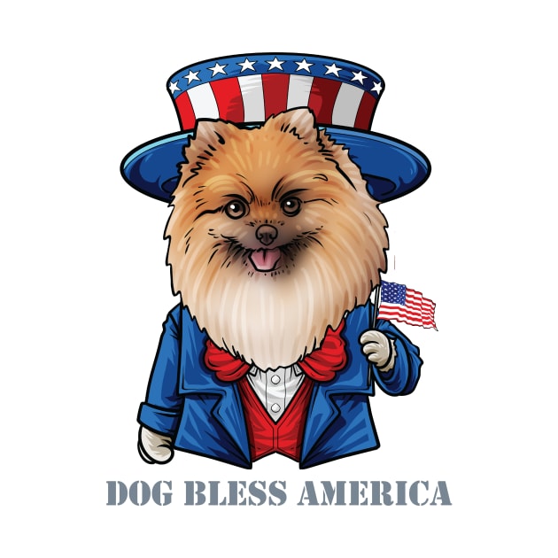 Pomeranian Dog Bless America by whyitsme