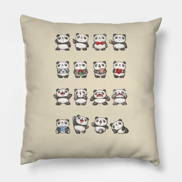 Various feeling of Panda Pillow by sanogawa