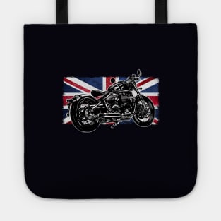 Bobber Bikies, Vintage Motorcycle Bike & Union Jack Tote