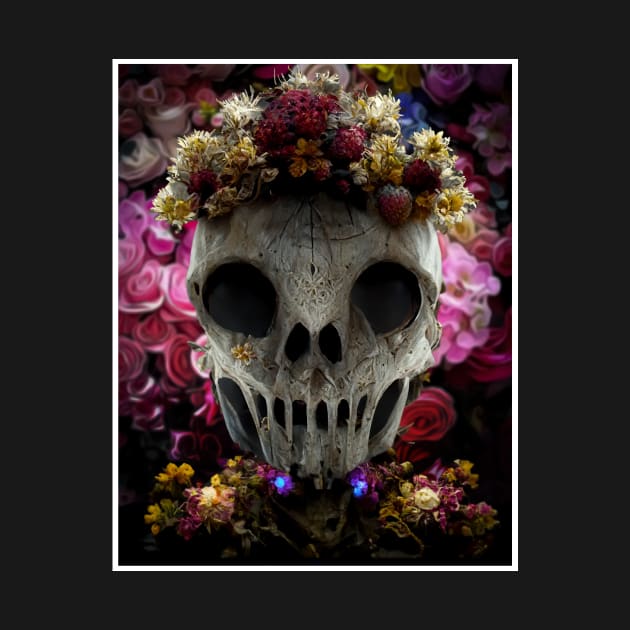 skull flowers design by ElArrogante