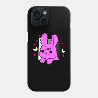 purple bunny peeking out the window, cute bunny Phone Case