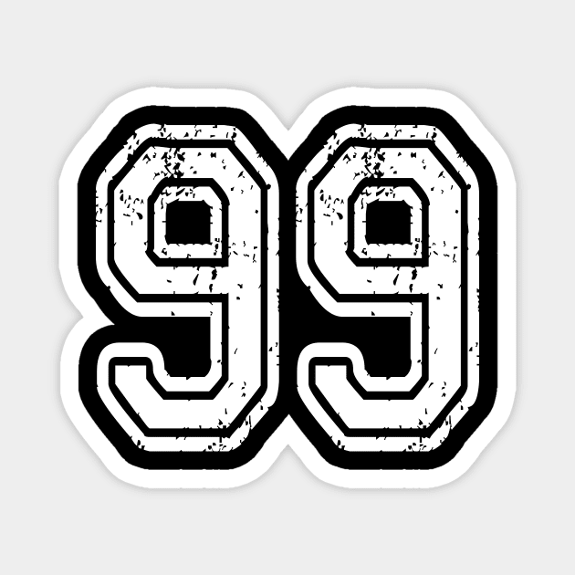 Number 99 Grungy in white Magnet by Sterling