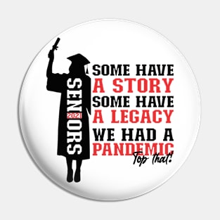 Pandemic Graduation | Black And Red Text Funny Graduation Pin