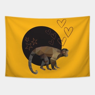 Monkey Design With Heart Elements Tapestry