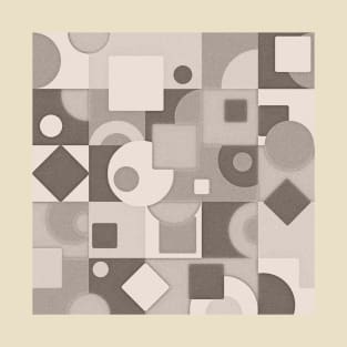 Cubism Art Style Square Shape Halftone Seamless Pattern T-Shirt