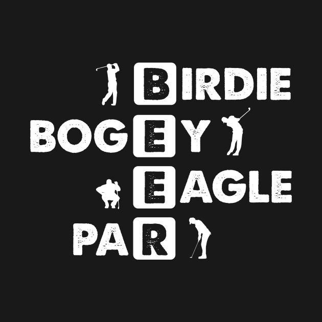 Birdie Bogey Eagle Par Beer Funny Golf Golfing Golfer Gift by Kagina