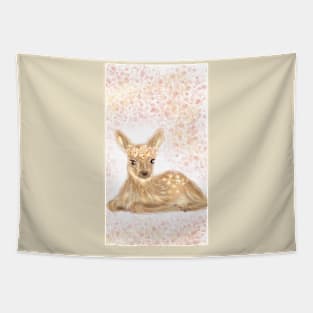 Cute Flower Deer Tapestry