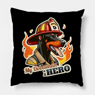 Fireman Doberman Pillow