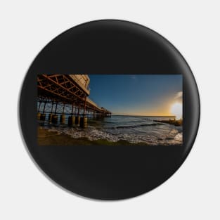 Fisheye view of Cromer beach at sunrise captured beside the Victorian pier Pin