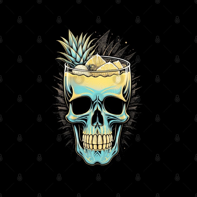 Pineapple Juice in Skull Glass by DeathAnarchy