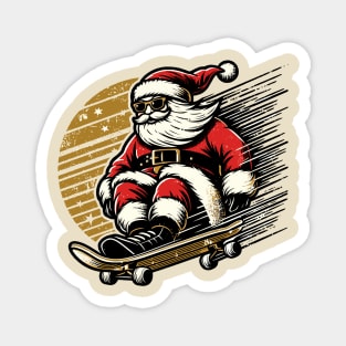 Shreddin' Santa: Vintage Skateboard Claus (Distressed) Magnet