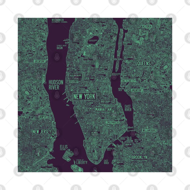 cool new york city map by ol1ie