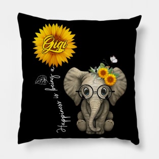 Happiness Is Being A Gigi   Cute Elephant Pillow