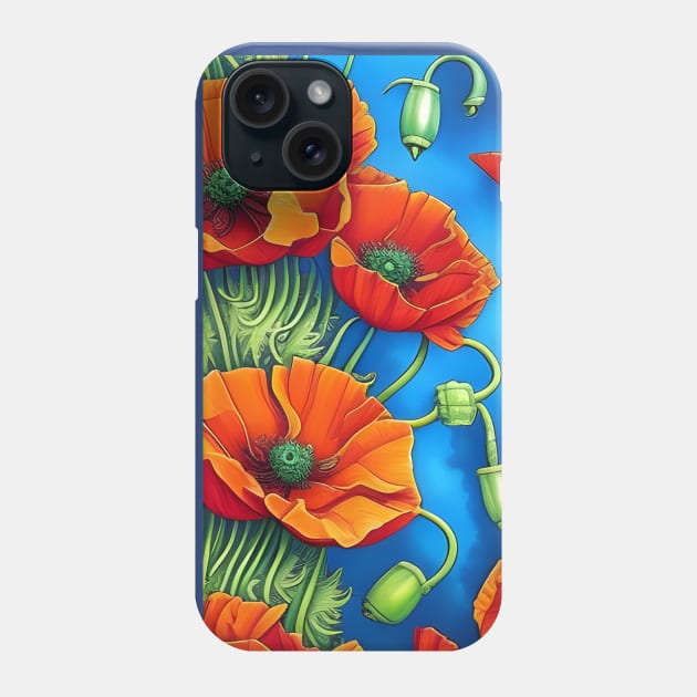 Beautiful Orange Poppies Phone Case by LyndiiLoubie